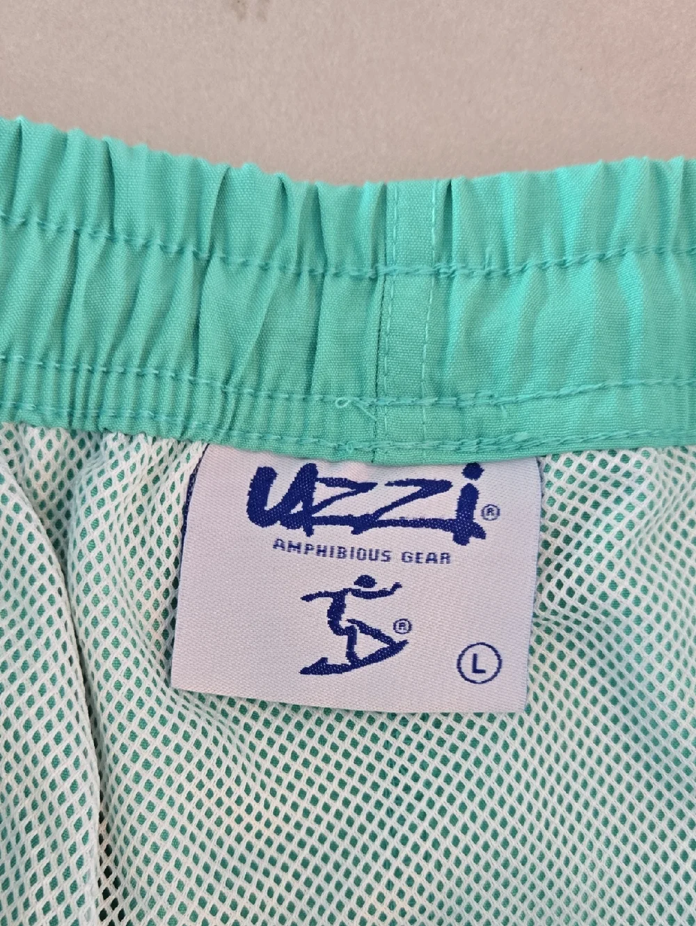 Uzzi Men's Green Swim Trunks with Elastic Waist Size L